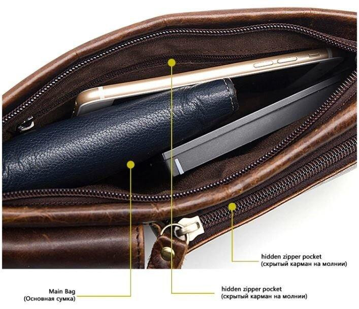 Поясная cумка мужская Vintage 14897 Коричневая Киев - изображение 10