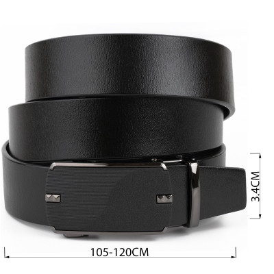 Ремінь Vintage Чоловічий з матовою чорною вставкою на пряжці Чорний (20319) Вінниця - фото 4