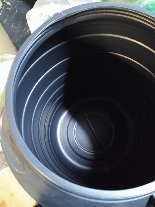 Бочка  техническая 60 л черная низкая бидон 60л широкая горловина емкость для воды Днепр - изображение 2