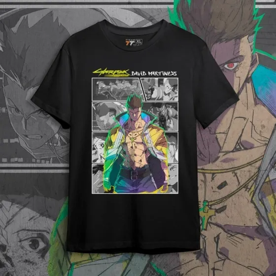 Футболка чоловіча з  принтом Cyber Punk David Martinez 2 Розмір 48 Anime1057 Дніпро