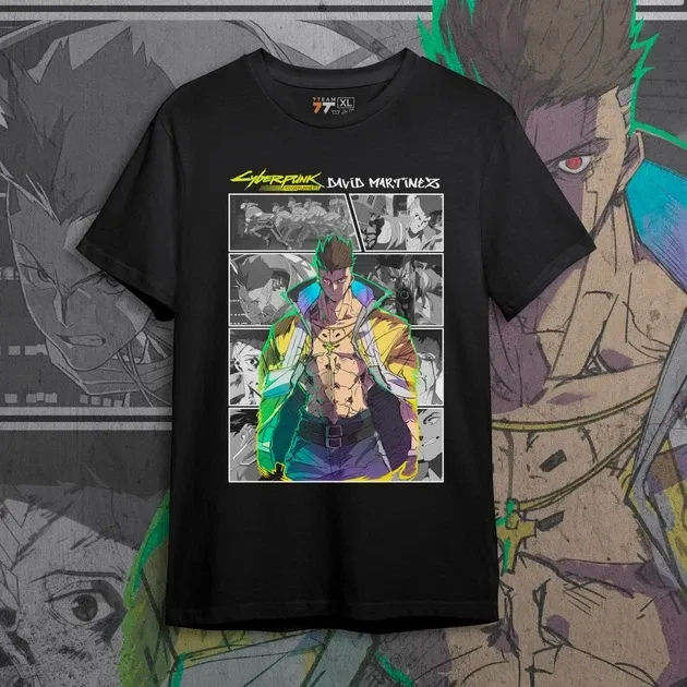 Футболка чоловіча з  принтом Cyber Punk David Martinez 2 Розмір 48 Anime1057 Дніпро - фото 1