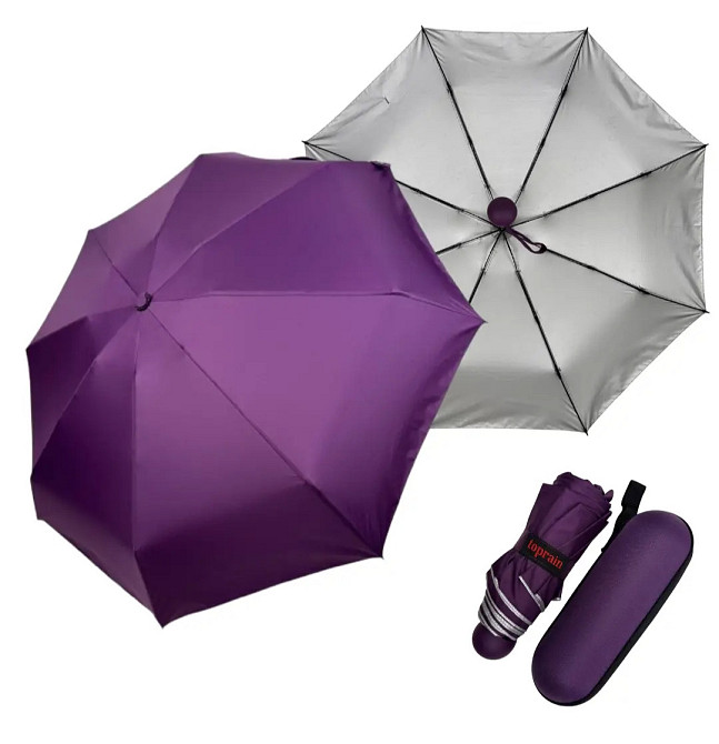 Парасолька міні капсула з футляром баклажанова Київ - фото 1