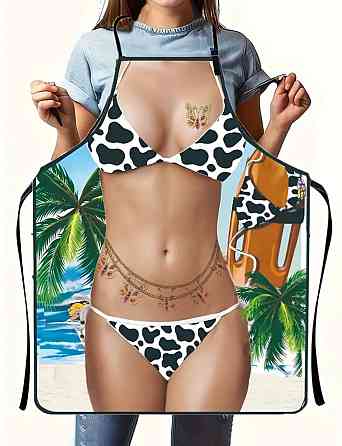 Фартух з приколом для жінок у леопардовому купальнику 80 на 60 см різнобарвний Київ
