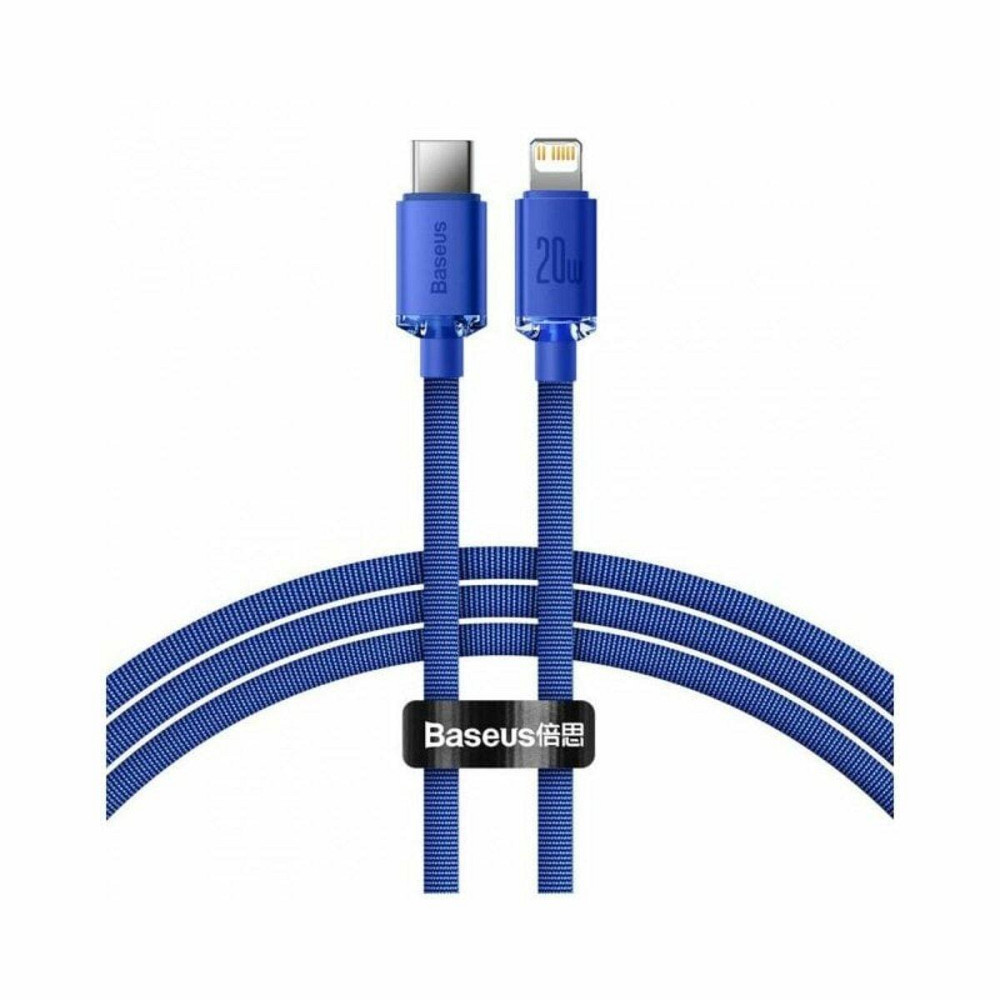 Кабель Type-C - Lightning Baseus Crystal Shine Series для швидкого заряджання та передачі даних 20W 1.2m колір блакитний Одеса - фото 4
