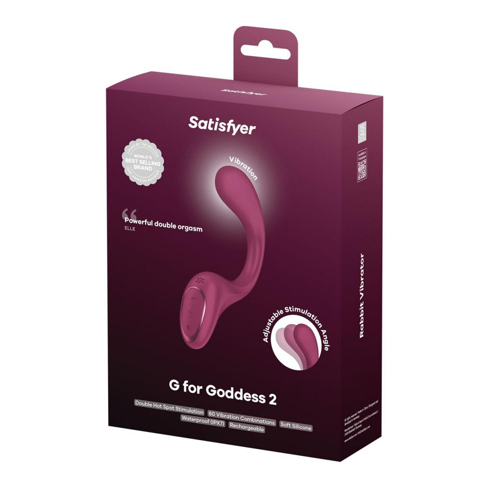 Вагінально-кліторальний вібратор Satisfyer G for Goddess 2 Wine Red, 2 мотори Sex Aura Київ - фото 5