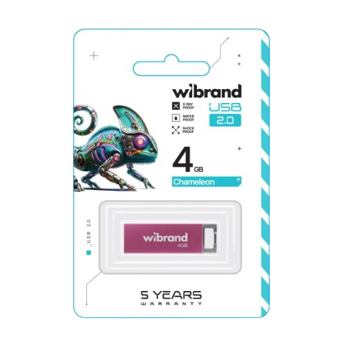 Флешка 4Гб USB 2.0 рожевий Chameleon Wibrand Житомир - фото 2