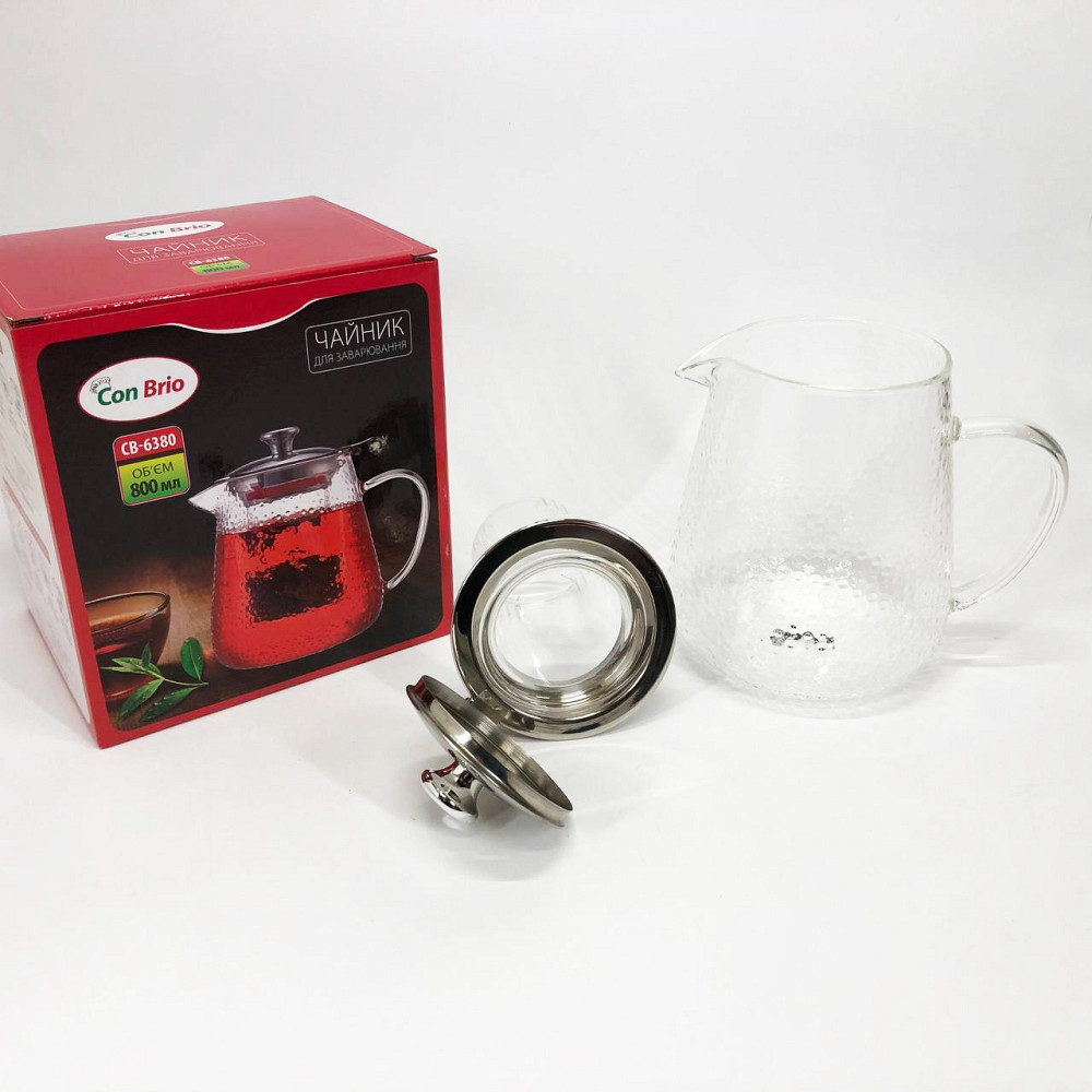 Красиві заварники для чаю Con, Скляний заварний чайник для чаю чайники, Чайник зі скляним заварником PM-70 Львів - фото 7
