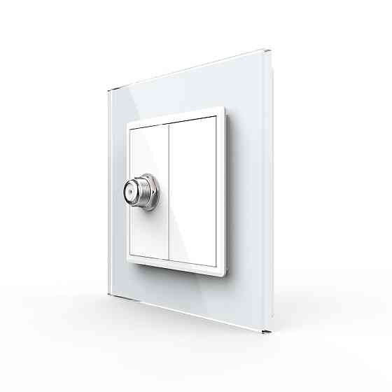 Розетка супутникова SAT Livolo білий скло (VL-C7FCSL-1WP) Коломыя