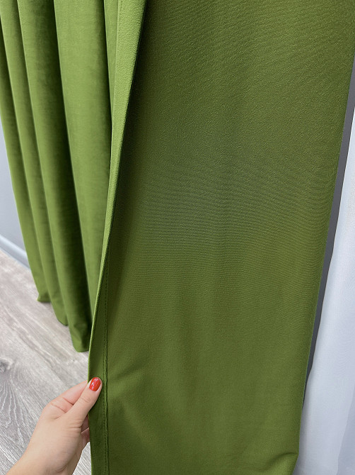 Комплект готових штор VR-Textil Оксамит (бархат) Зелений 150х290 см 2 шт (39-0133) Київ - фото 7