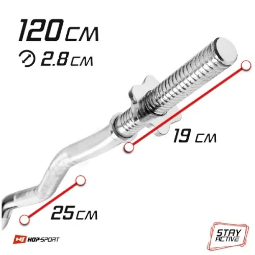 Набор 37 кг W-образный гриф + металлические диски Hop-Sport Strong Киев - изображение 6