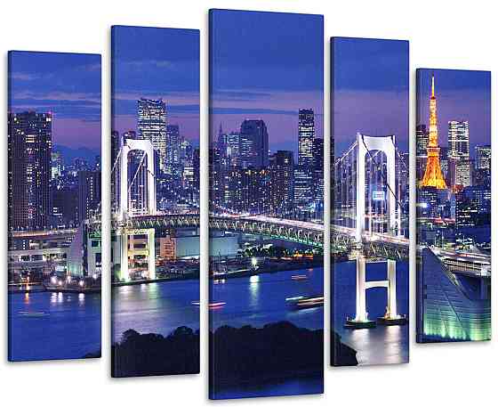 Модульна картина Нічний міст Art-86_5 Київ