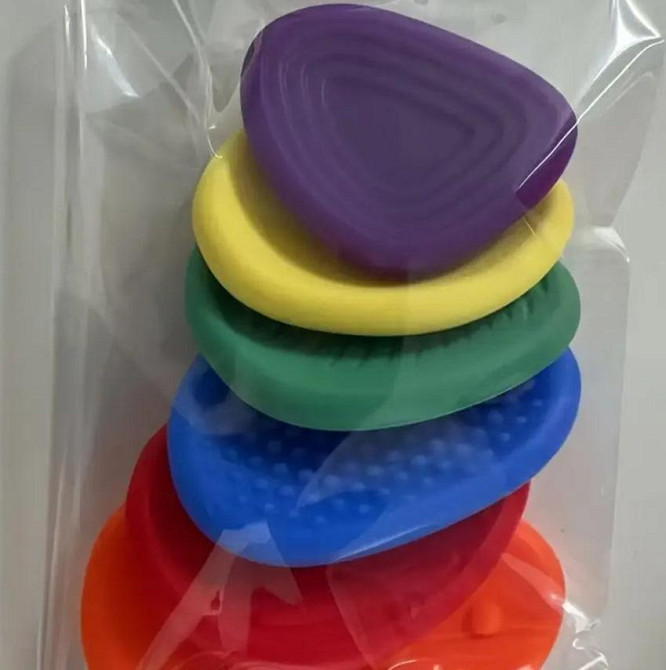 Набор сенсорных антистресс-камней для детей (6 шт) Силиконовые камни для развития моторики и успокое Киев - изображение 5