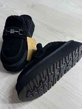 Угги женские Itts 080-1 лоферы тапочки на платформе с мехом черные, 36, 23 см Киев