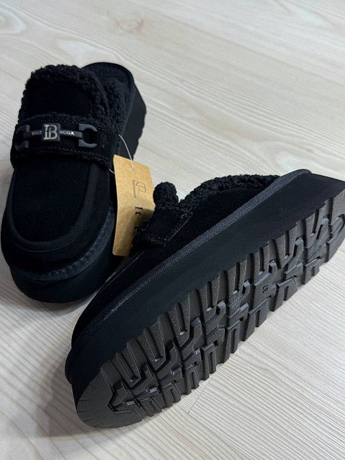 Уггі жіночі Itts 080-1 лофери капці на платформі з хутром чорні, 36, 23 см Київ - фото 6