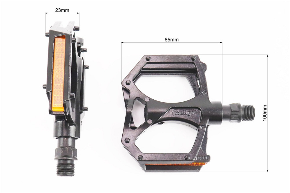 Педалі MTB широкі 9/16" (100x100x23mm) алюмінієві, чорні M195DU Київ - фото 2
