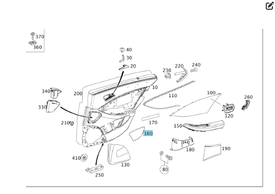 Mercedes-Benz  A2197300648 9E54 Кришка чорна під підлокітником карти задніх правих дверей CLS C219 Одесса - изображение 2