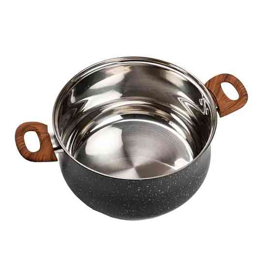 Набір посуду з нержавіючої сталі 10 предметів чорний Київ