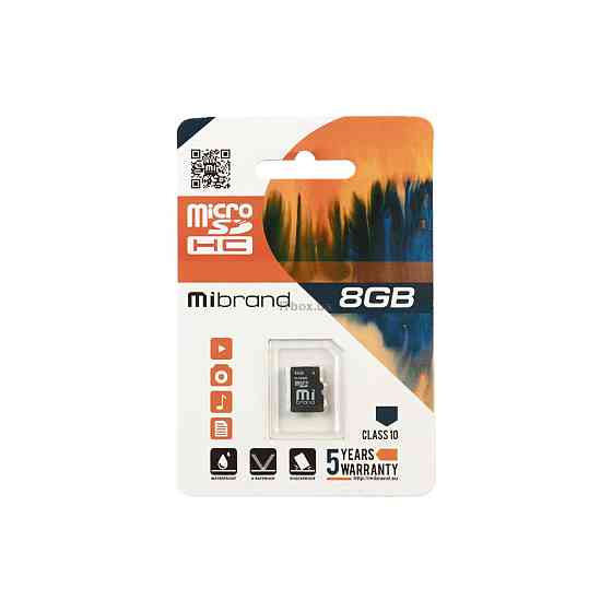 Карта пам'яті Mibrand 8GB microSDHC class 10 (MICDHC10/8GB) Николаев
