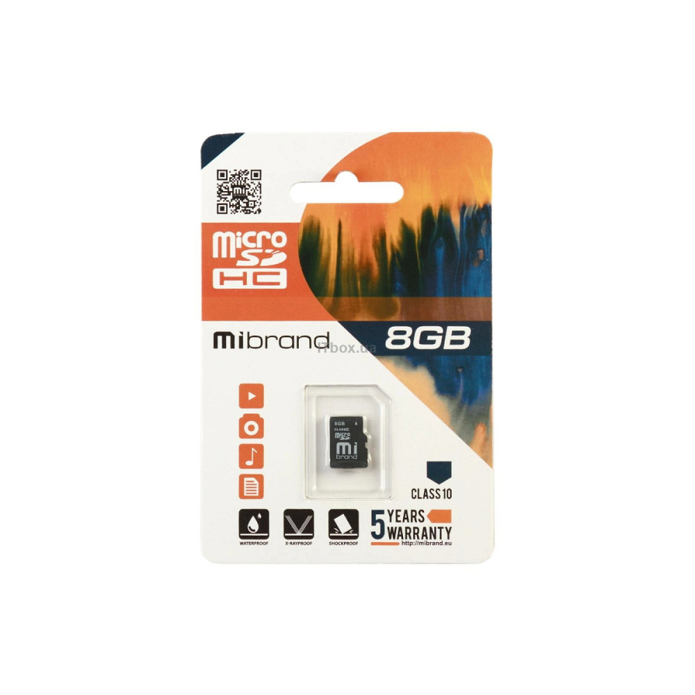 Карта пам'яті Mibrand 8GB microSDHC class 10 (MICDHC10/8GB) Миколаїв - фото 1