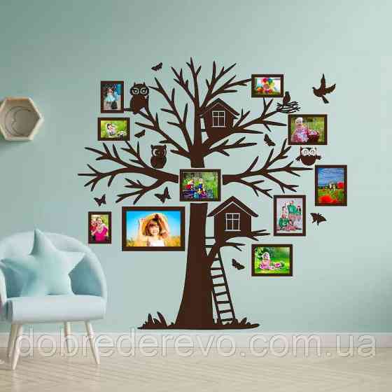 🌈Родовое дерево🌳 Baby House Семейное дерево сердце на 9 фото рамок Домик на дереве Вижница