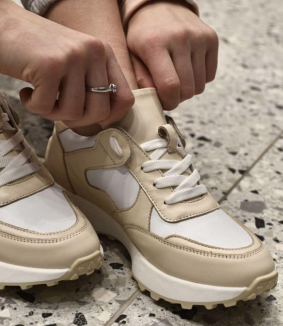 EMELI Кросівки жіночі EMELI 055/51 білі/бежеві (весна-осінь, шкіра натуральна) (5021) Коломыя - изображение 4