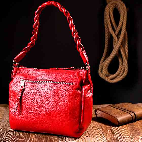 Привлекательная женская сумка KARYA 20863 кожаная Красный Киев