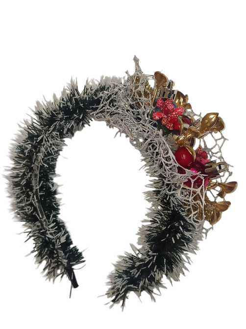 Обруч для волос с мишуры и новогодними игрушками one size разноцветный ручная работа Киев - изображение 2