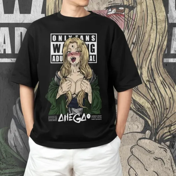 Футболка для підлітка хлопчика з принтом Наруто Цунаде Ахегао Розмір 160 Anime10748 Дніпро