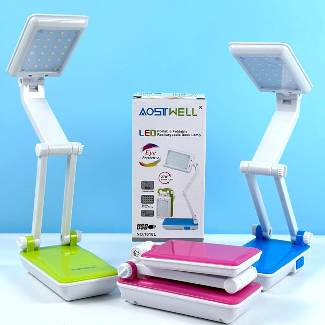 Светодиодная настольная лампа BL-1018 с 20 LED-диодами, аккумулятор, поворот на 270 градусов, 2W Киев - изображение 1