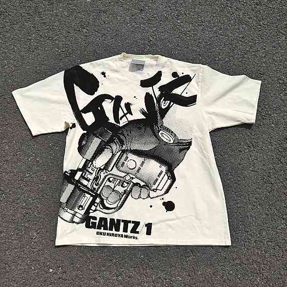 Футболка мужская с принтом аниме Аниме Гантз Кс Гун оверсайз (S/M/L) Черний Днепр