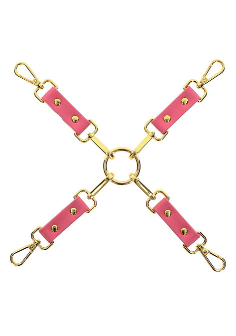 Крестовидный фиксатор для бондажа Taboom Malibu Hogtie с карабинами и кольцом, розовый Sex Aura Киев - изображение 3