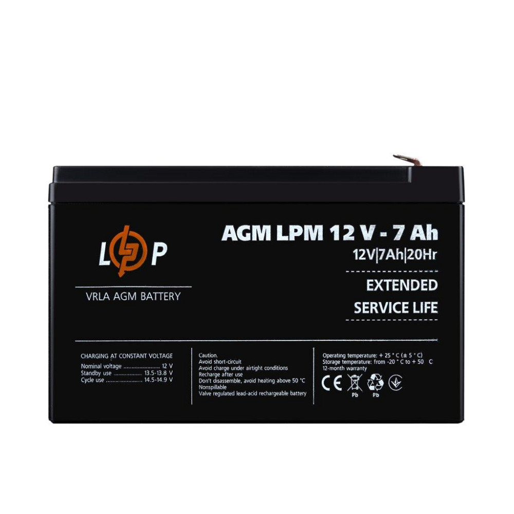 Акумулятор AGM LPM 12V - 7 Ah Київ - фото 1