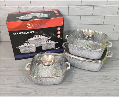 Набор квадратных казанов UNIQUE UN-5501 6 предметов Одесса - изображение 3