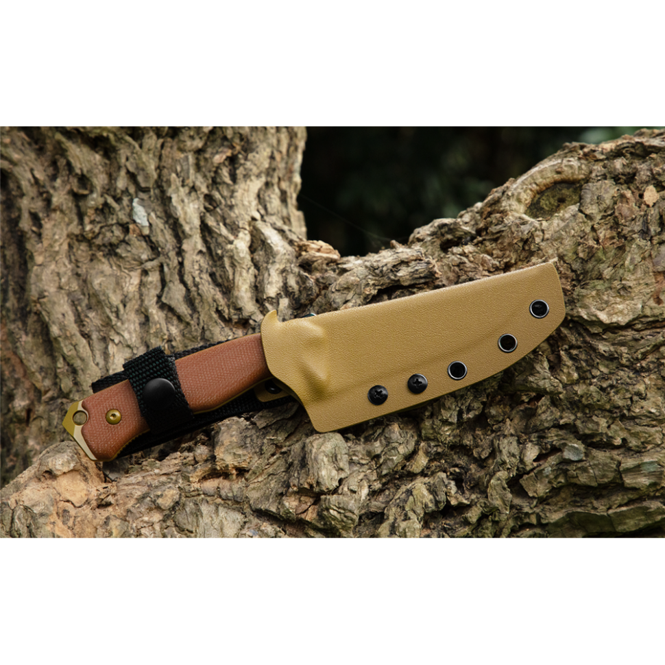 Ніж фіксований мисливський  Ruike F186-MN, (11.8 см) D2 / Micarta коричневий Київ - фото 12