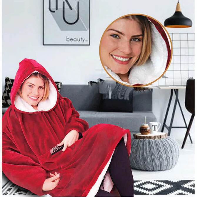 Толстовка плед флісова, Толстовка плед чоловіча, Рукоплед з рукавами, Snuggie з рукавами MH-15 Львів - фото 5