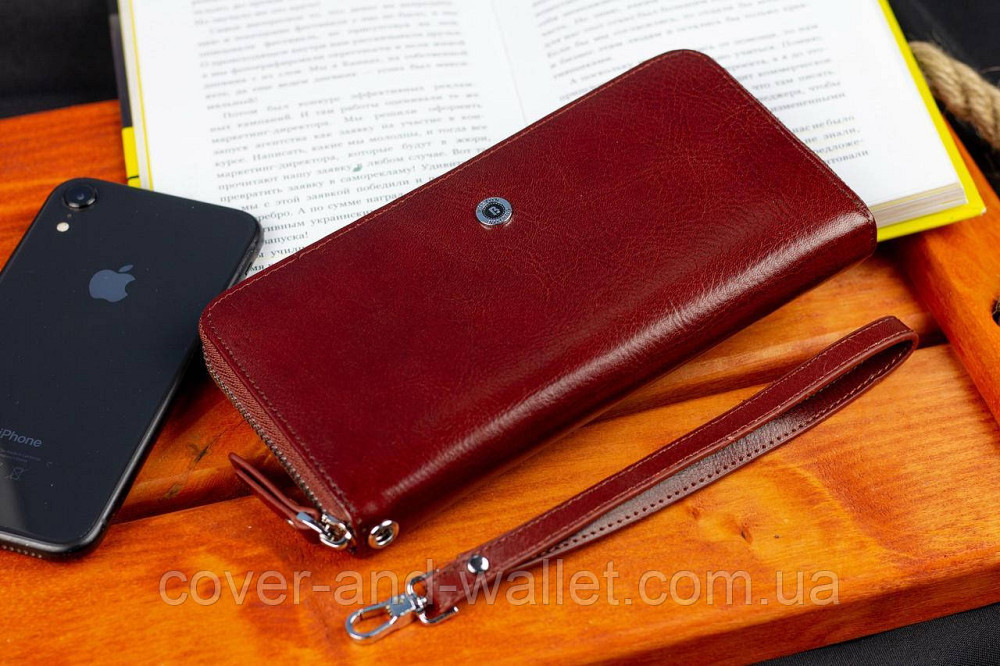 Презентабельный мужской портмоне клатч из гладкой кожи Boston Коричневый Киев - изображение 7