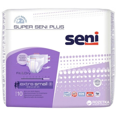 Підгузки для дорослих Seni Super Plus Extra Small 40-60 см 10 шт (5900516803544) Вінниця - фото 1