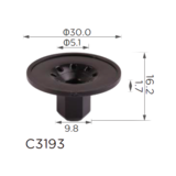 Пластикова гайка кріплення захисту та обшивки VW, Audi, Seat, Skoda — WHT-000-713, WHT000713, 20051 | ClipsS 3193 Ковель