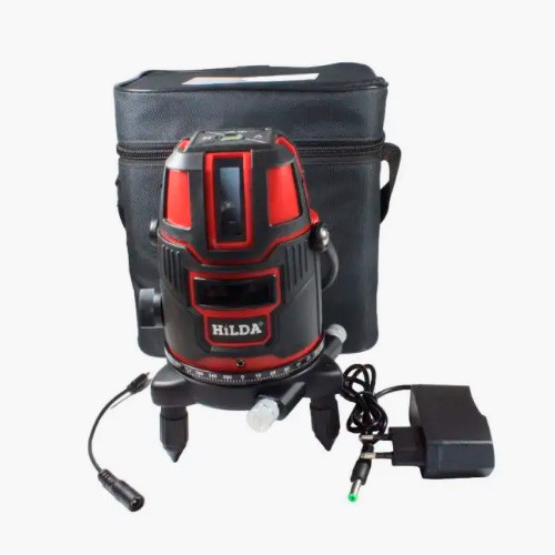 Лазерний рівень, нівелір, 5 ліній 6 точок АКБ Hilda LS-050, червоний лазер Вінниця - фото 3