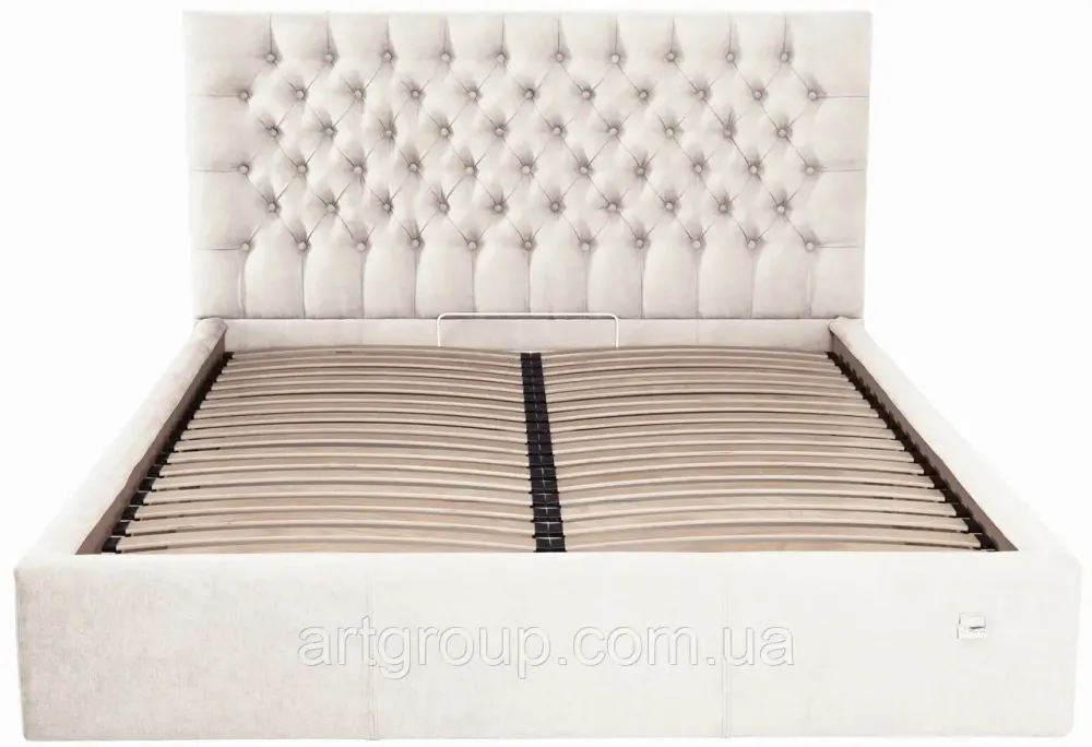 Ліжко Двоспальне Cambridge Comfort 160 х 190 см Місті Milk З підйомним механізмом та нішою для білизни Бежевий Дніпро - фото 19