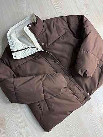 Куртка женская Runfesine 88216 короткая с молочным воротником-стойкой коричневая, коричневый, L Киев