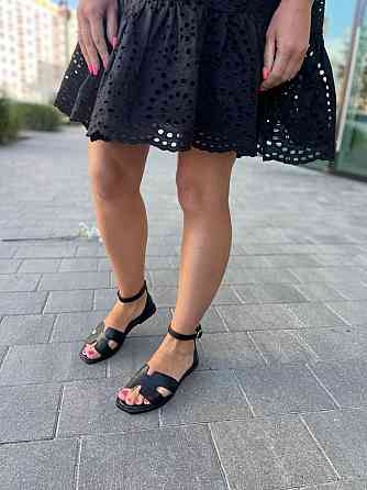 Mermaid Босоніжки жіночі чорні Mermaid 2405 літні з натуральної шкіри / Шкіряні босоніжки на ни Коломия