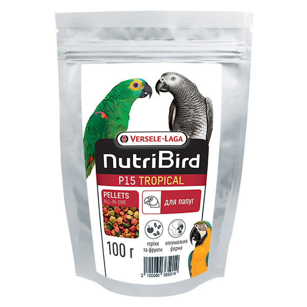 Versele-Laga NutriBird P15 Tropical ВЕРСЕЛЕ-ЛАГА НУТРІБЕРД P15 ТРОПІКАЛ повнораціонний екструдований корм для великих папуг Київ - фото 1