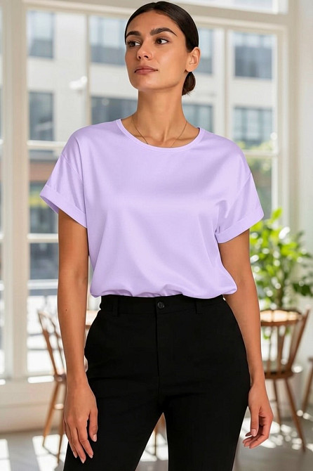 Жіноча футболка з шовку Бузковий XL/2XL Харків - фото 1