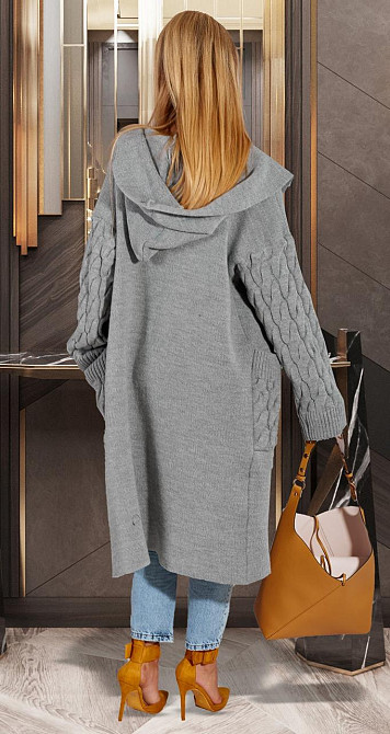 Теплий кардиган з капюшоном (42-46) Київ - фото 4