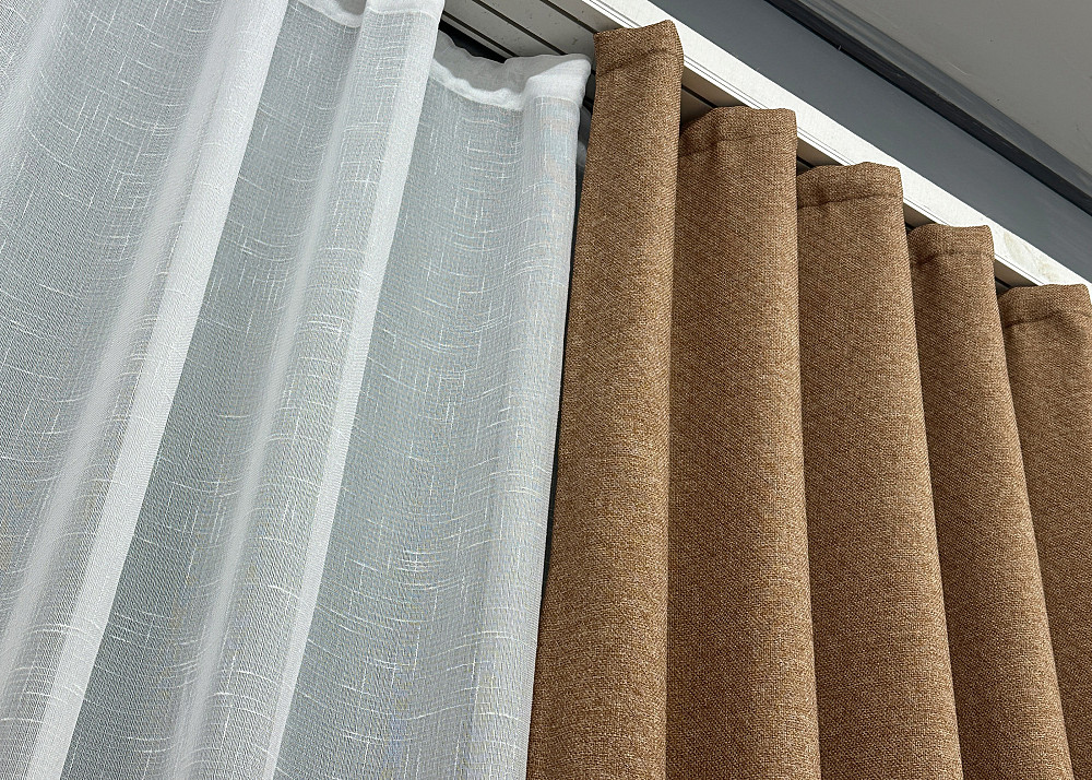 Шторна тканина преміум класу льон фактурний, колекція “ELEMENTA” колір світло-коричневий 1865ш Київ - фото 6