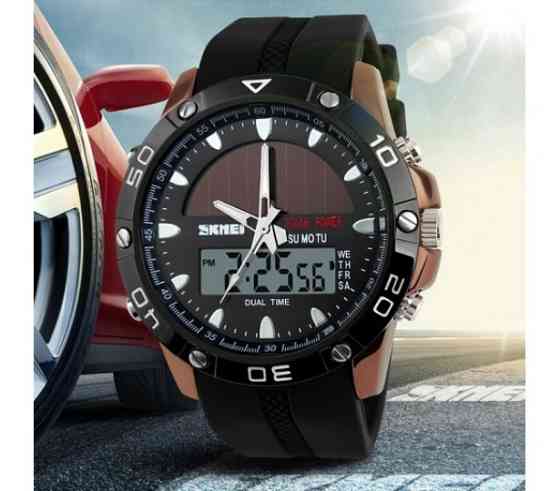 Мужские часы Skmei Solar 1064 на солнечной батарее black Киев