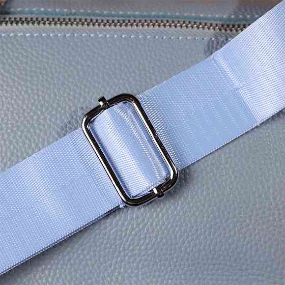 Напівкругла сумка для жінок з натуральної шкіри Vintage 22908 Сіро-блакитний Київ