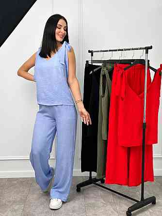 Літній жіночий костюм із широкими штанами "Ясмин" оптом | Норма та батал | Розпродаж моделі Київ