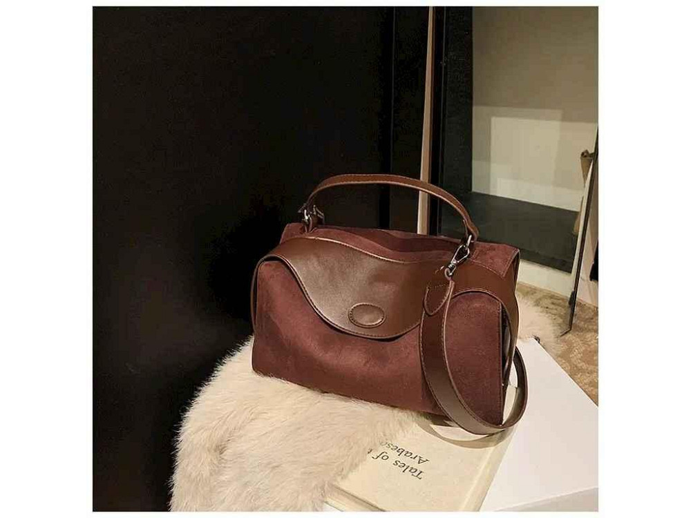 Сумка женская экокожа коричневый 18*31*13см замша арт.M 6269-3 ТМ КИТАЙ Киев - изображение 1